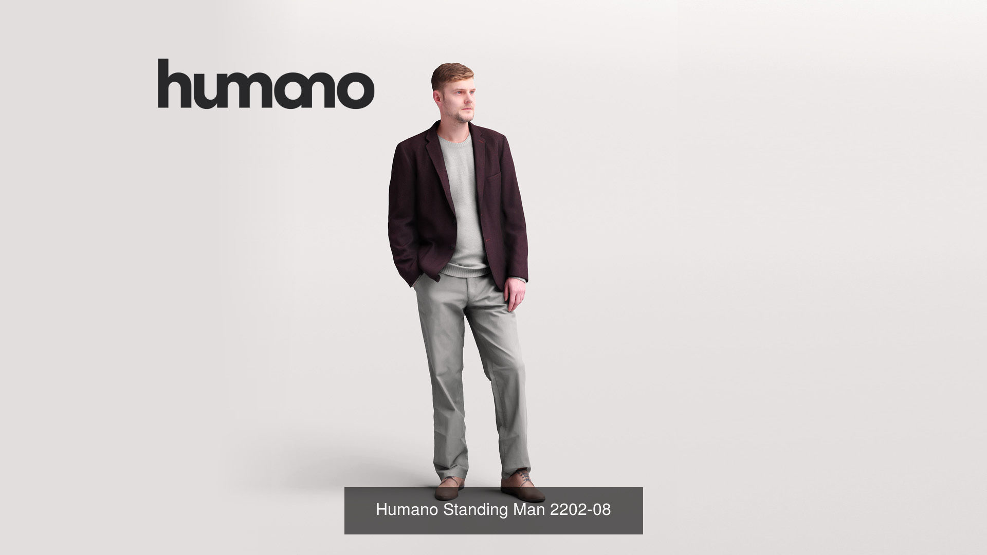 Humano 6-Pack - STANDING PEOPLE - 6x 3D models A 3D Model Collection_2