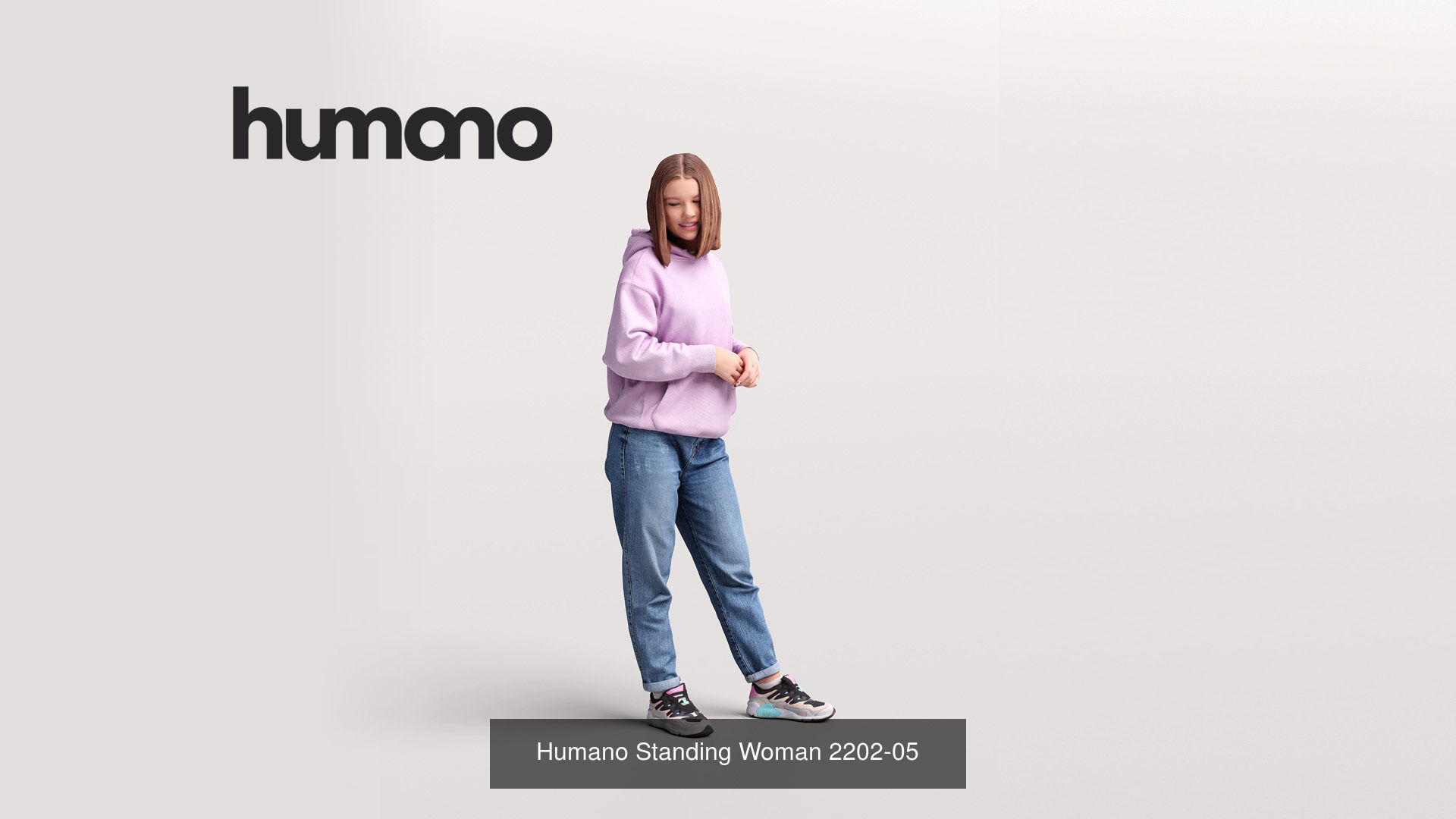 Humano 6-Pack - STANDING PEOPLE - 6x 3D models A 3D Model Collection_3