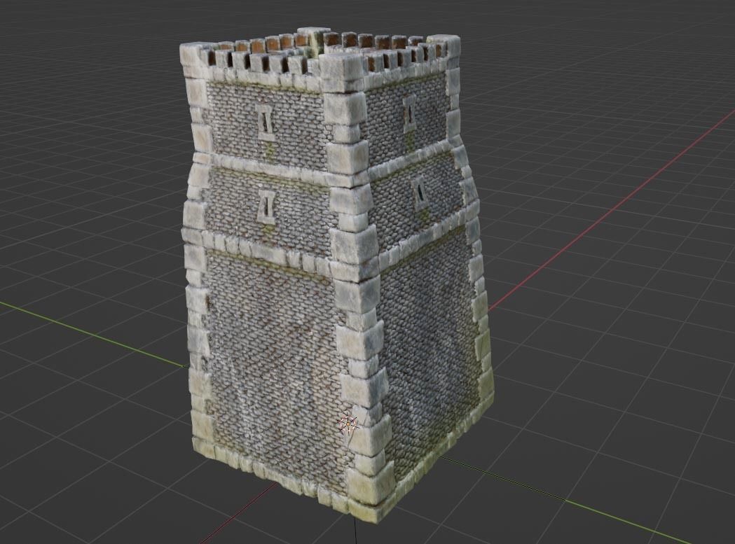 Castle Tower - Low-poly Game-ready Model Low-poly 3D model_1