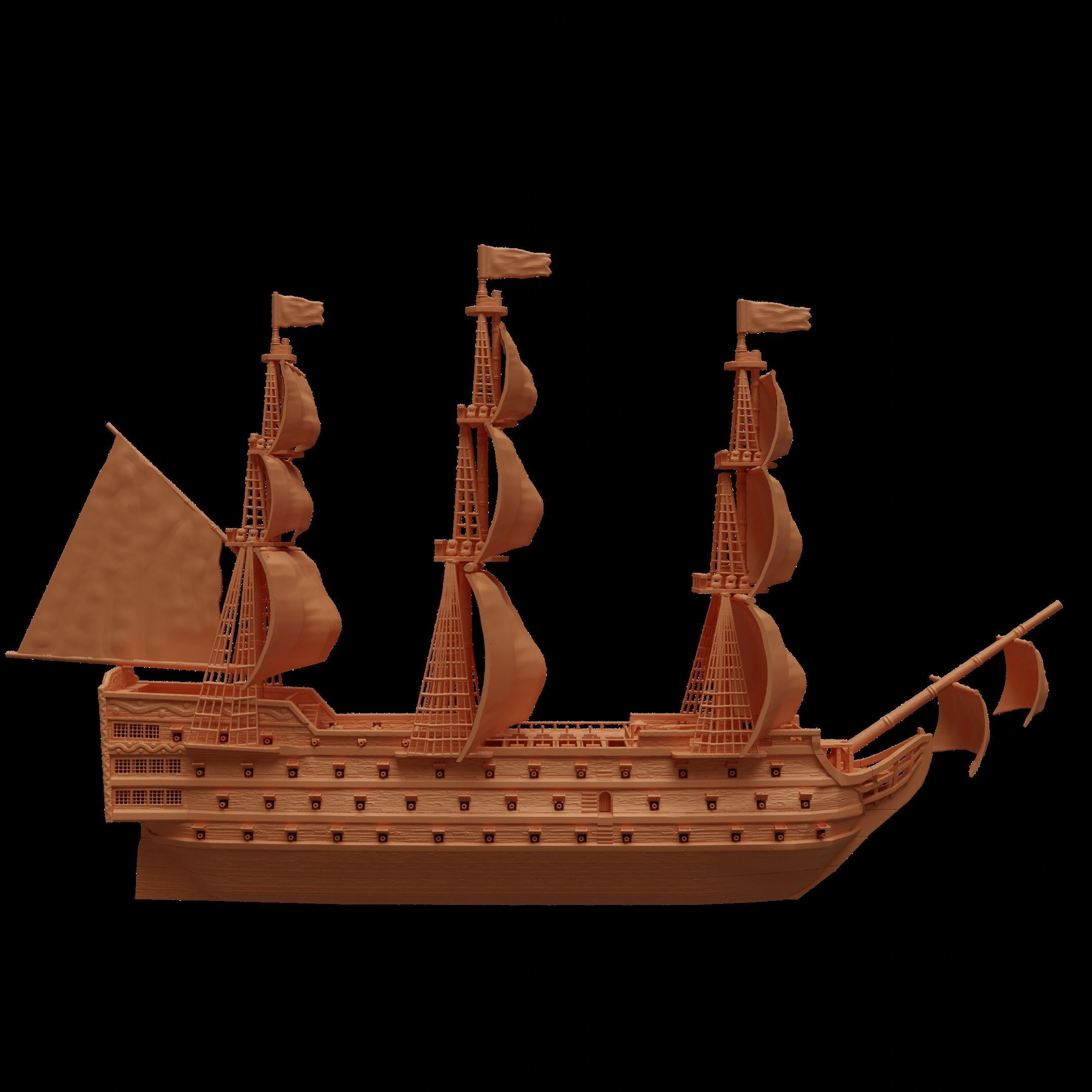 Manowar Ship Tabletop Terrain 28 MM 3D print model_7