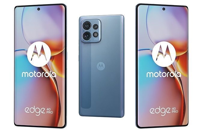 Motorola Edge 40 Pro Blue Low-poly 3D model