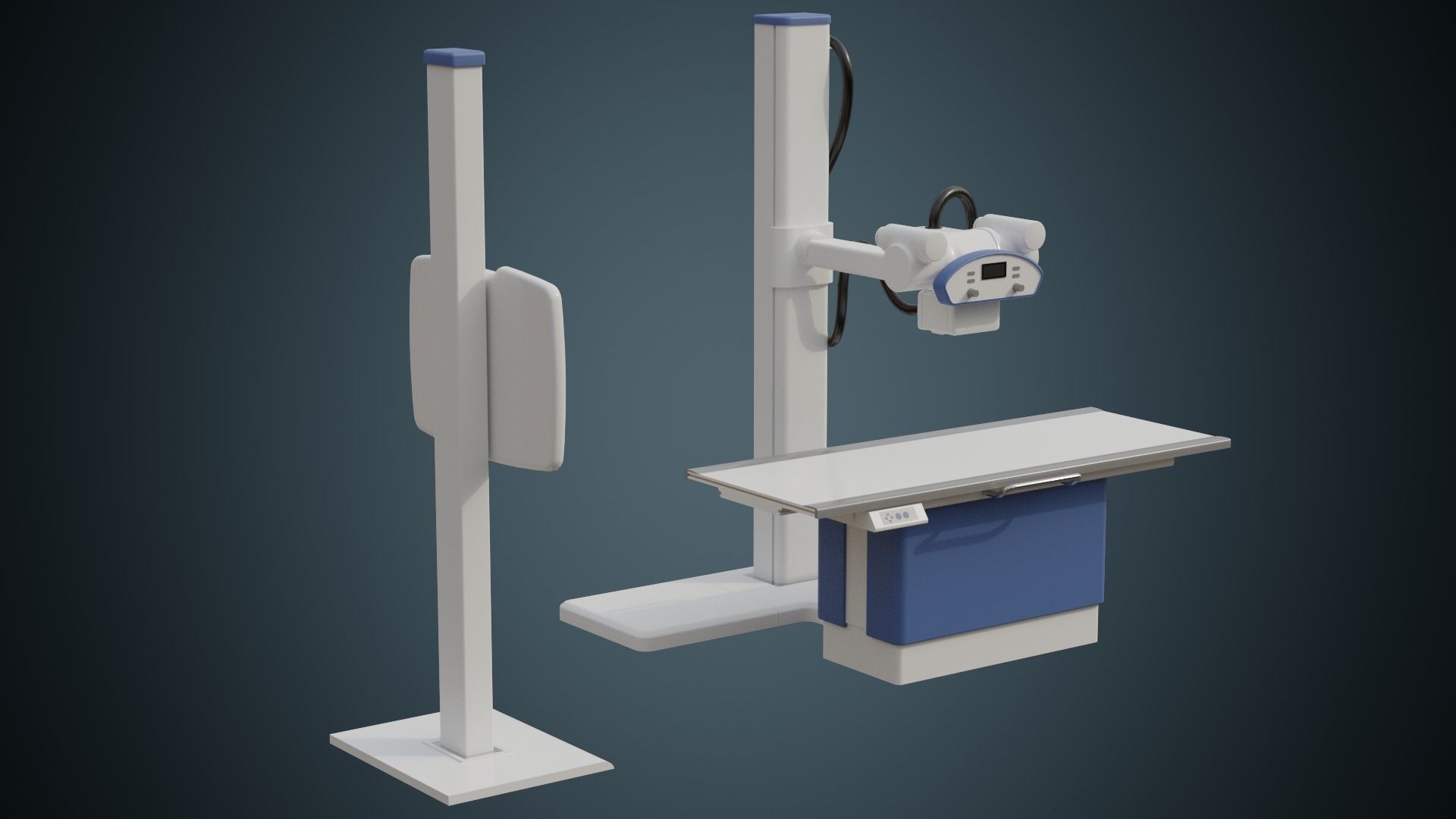 Angiography Machine 1 Basic Low-poly 3D model_1