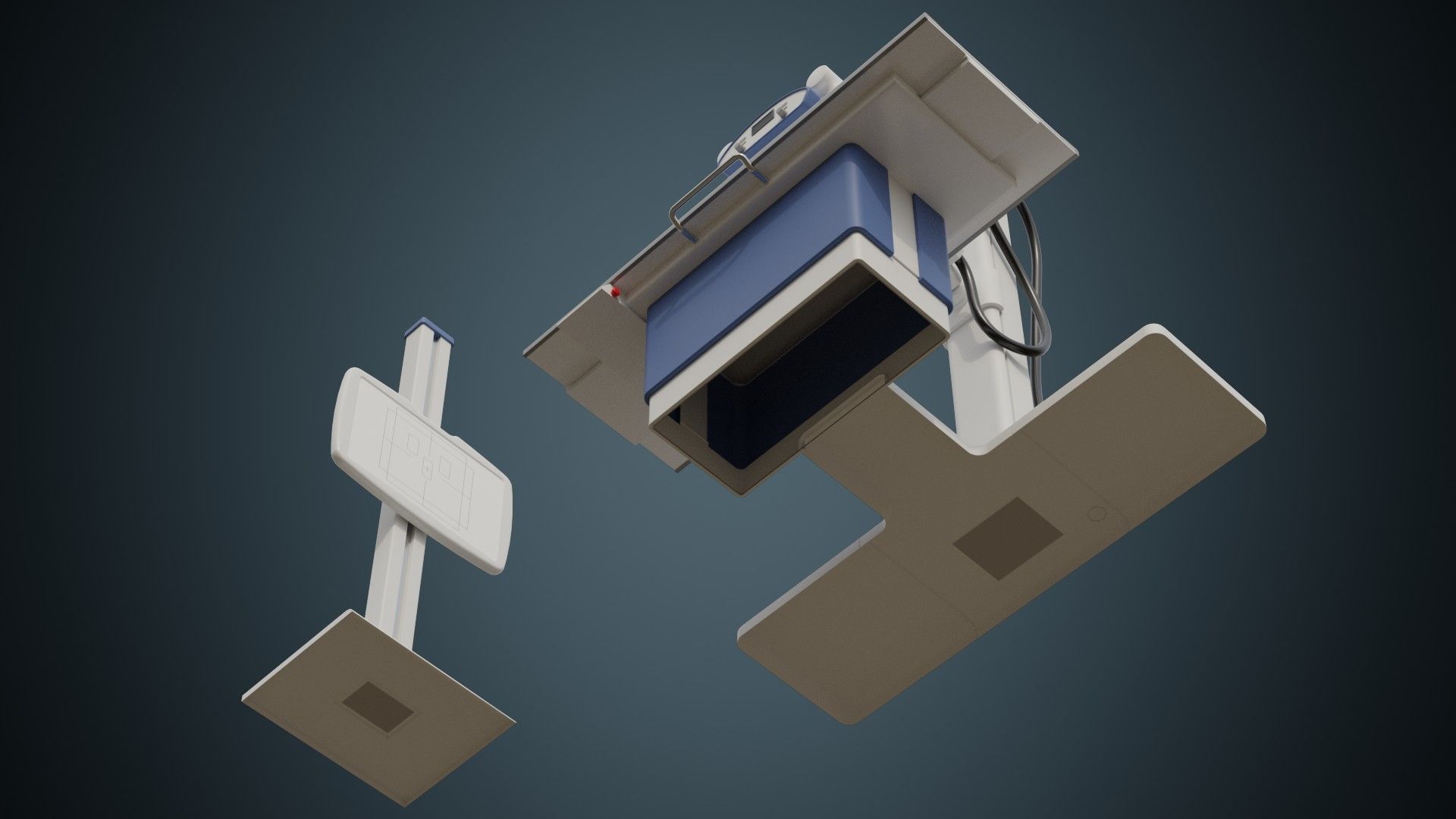 Angiography Machine 1 Basic Low-poly 3D model_4