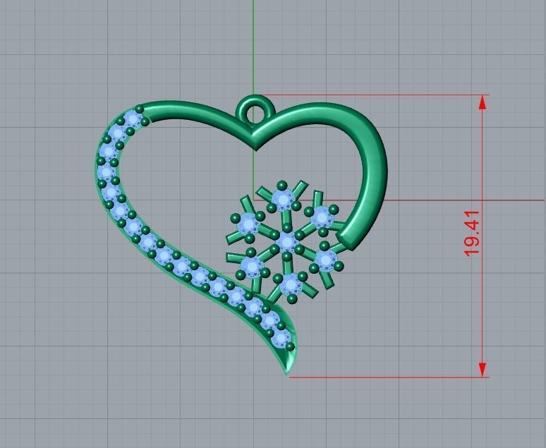 heart pendant 3D print model_6