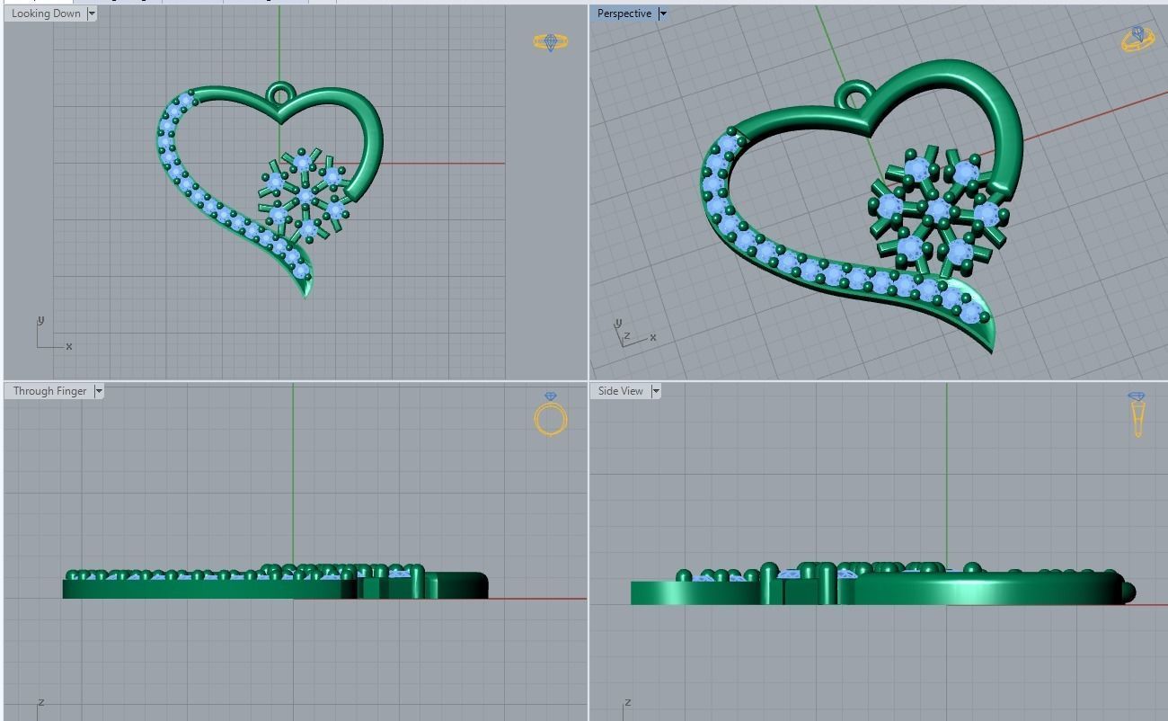 heart pendant 3D print model_3