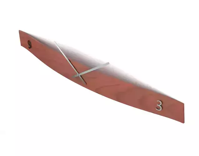 Wall clock - horizontal wooden bow