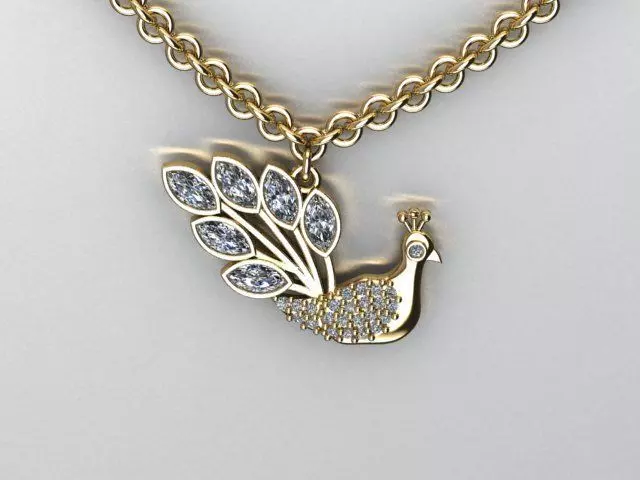 peacock pendant 3D print model_0