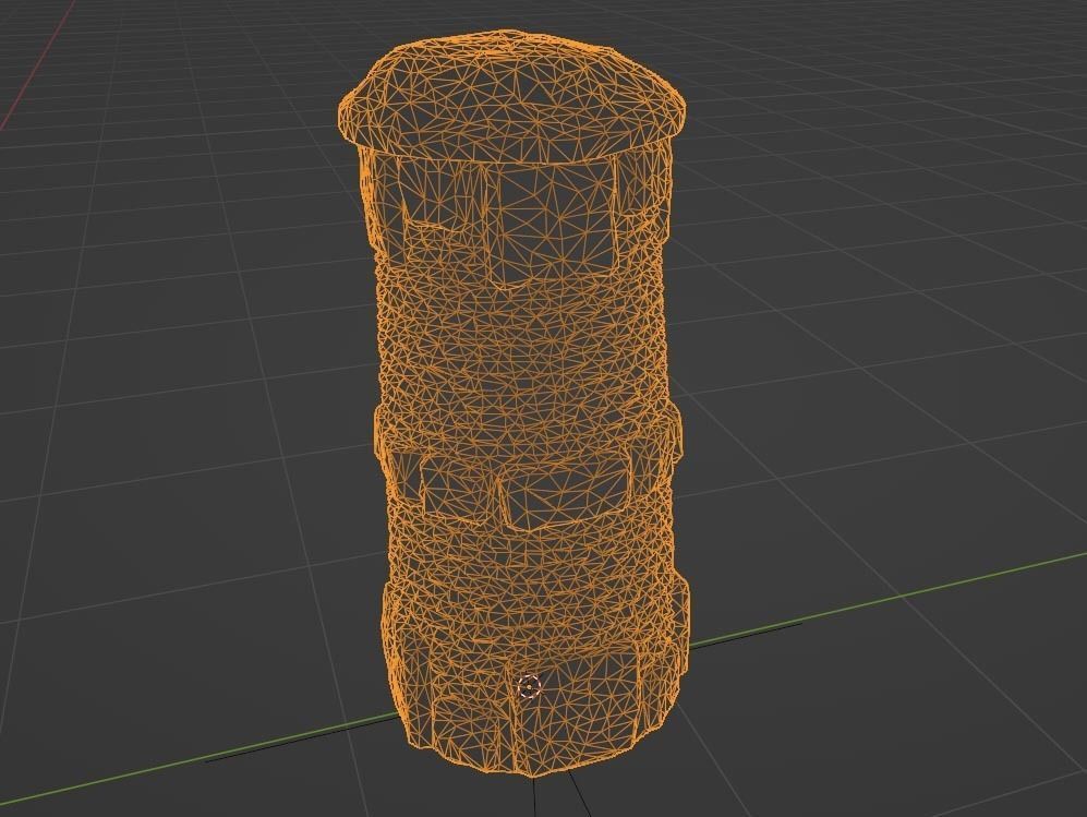 Medieval Stone Pillar - low-poly game-ready model asset Low-poly 3D model_4