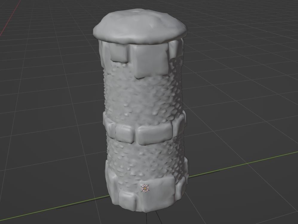 Medieval Stone Pillar - low-poly game-ready model asset Low-poly 3D model_3