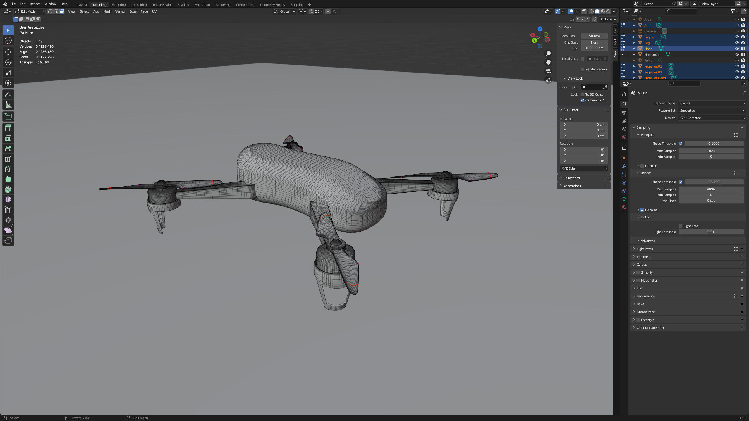 Drone - Quadcopter 3D model_14