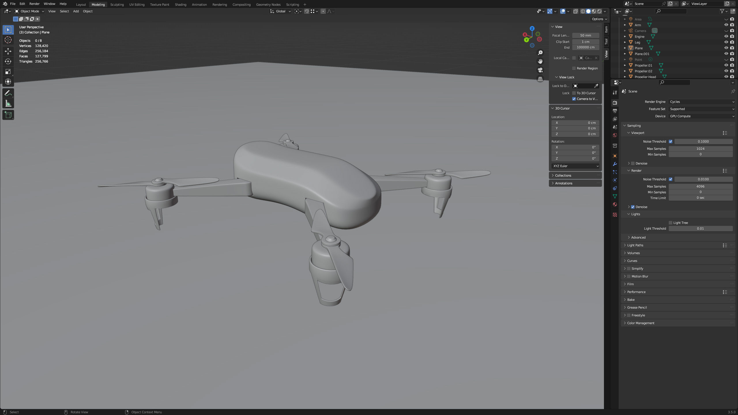 Drone - Quadcopter 3D model_13