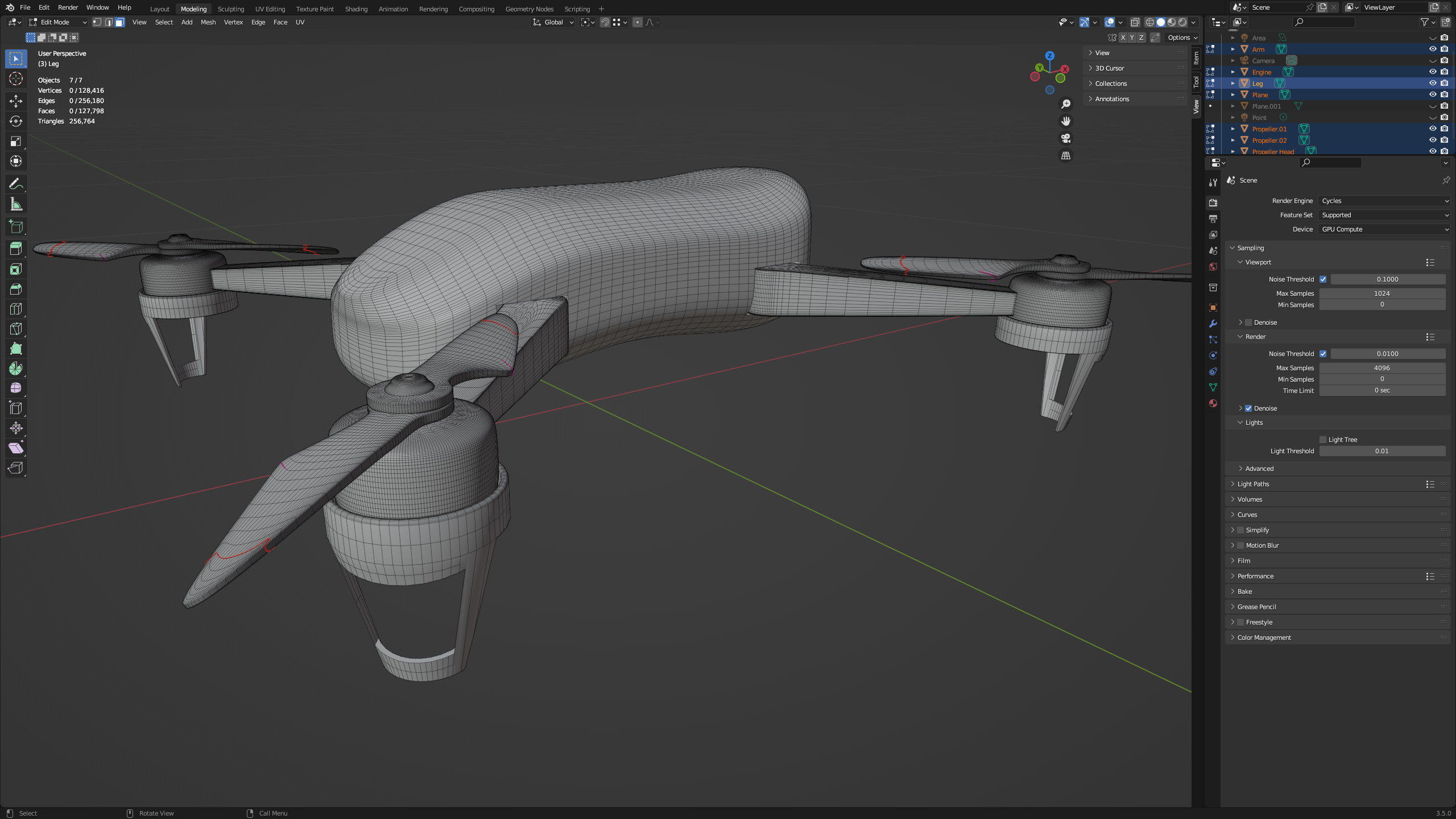 Drone - Quadcopter 3D model_16