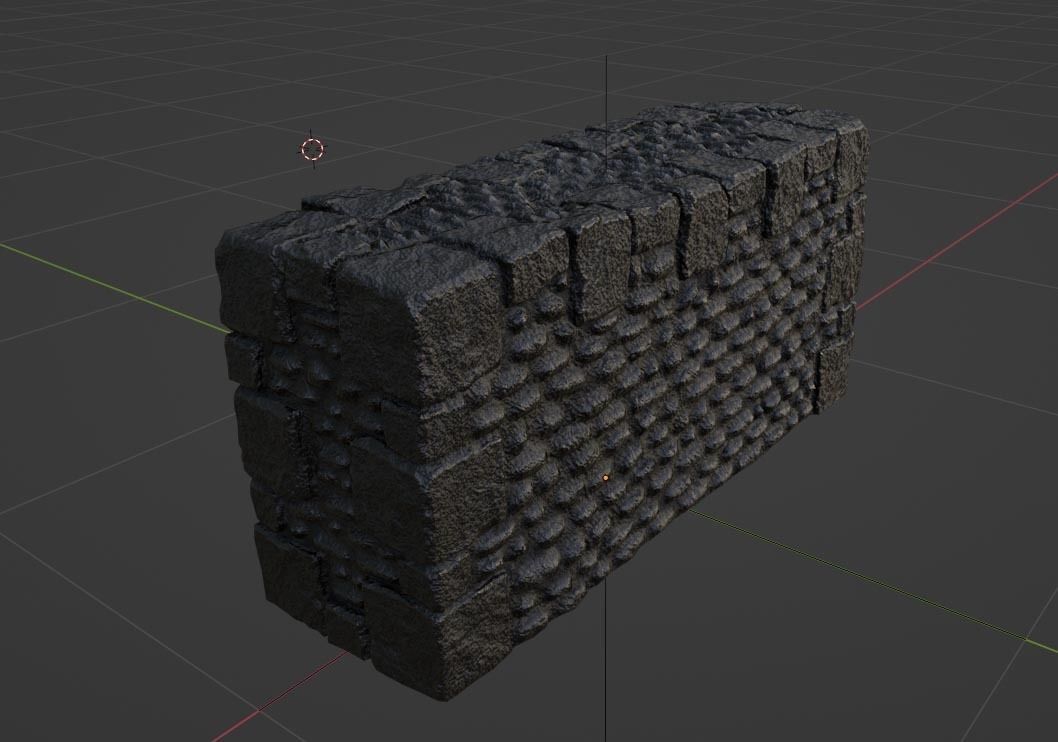 Mediaeval Stone Wall Castle Game Asset Low-poly 3D model_2