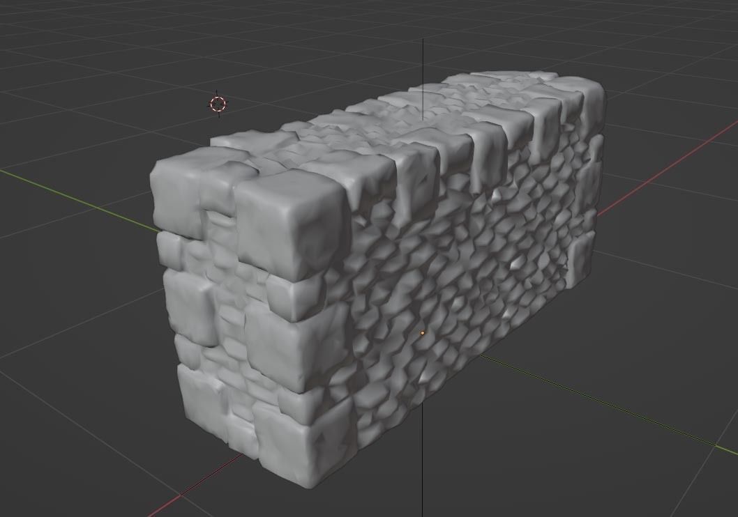 Mediaeval Stone Wall Castle Game Asset Low-poly 3D model_3
