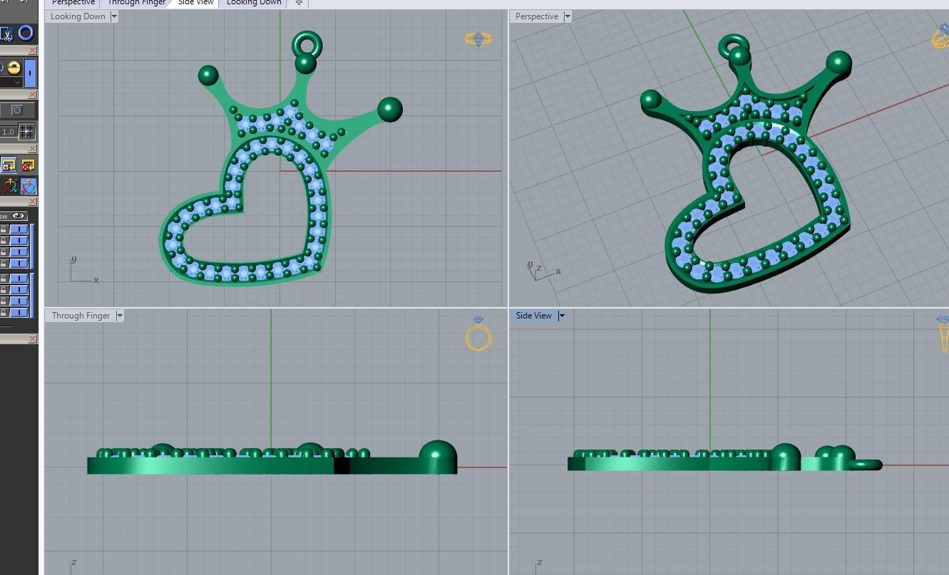 heart pendant 3D print model_3