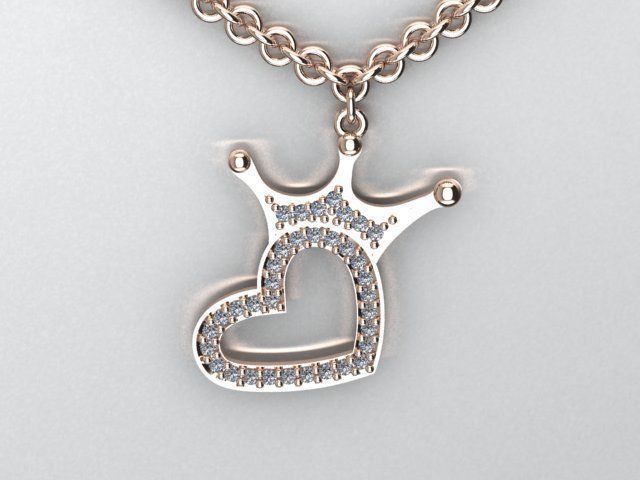 heart pendant 3D print model_2