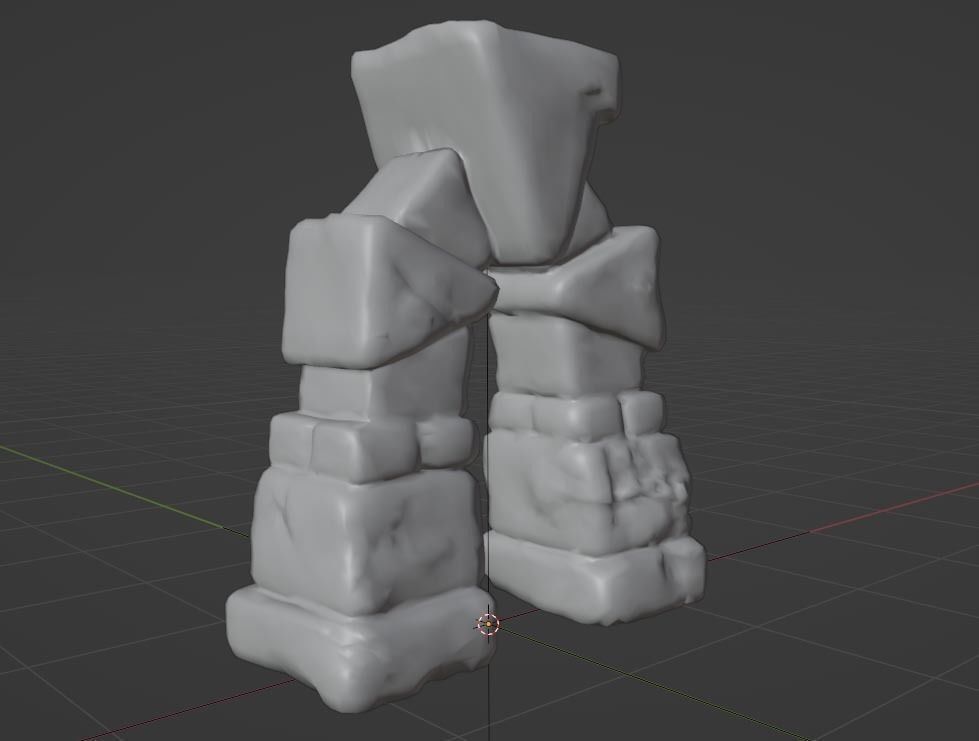 Ancient Stone Gateway or Medieval Fantasy Doorway Low-poly 3D model_3