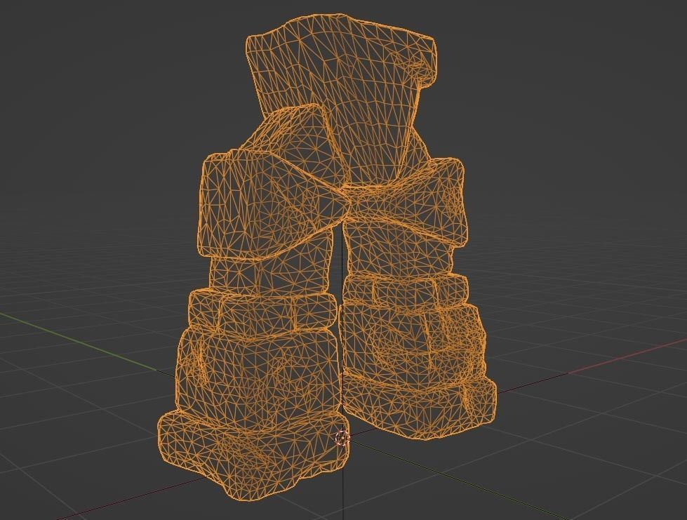 Ancient Stone Gateway or Medieval Fantasy Doorway Low-poly 3D model_4