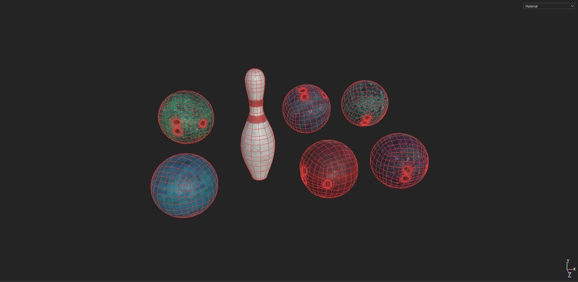 Bowling Props Low-poly 3D model_15