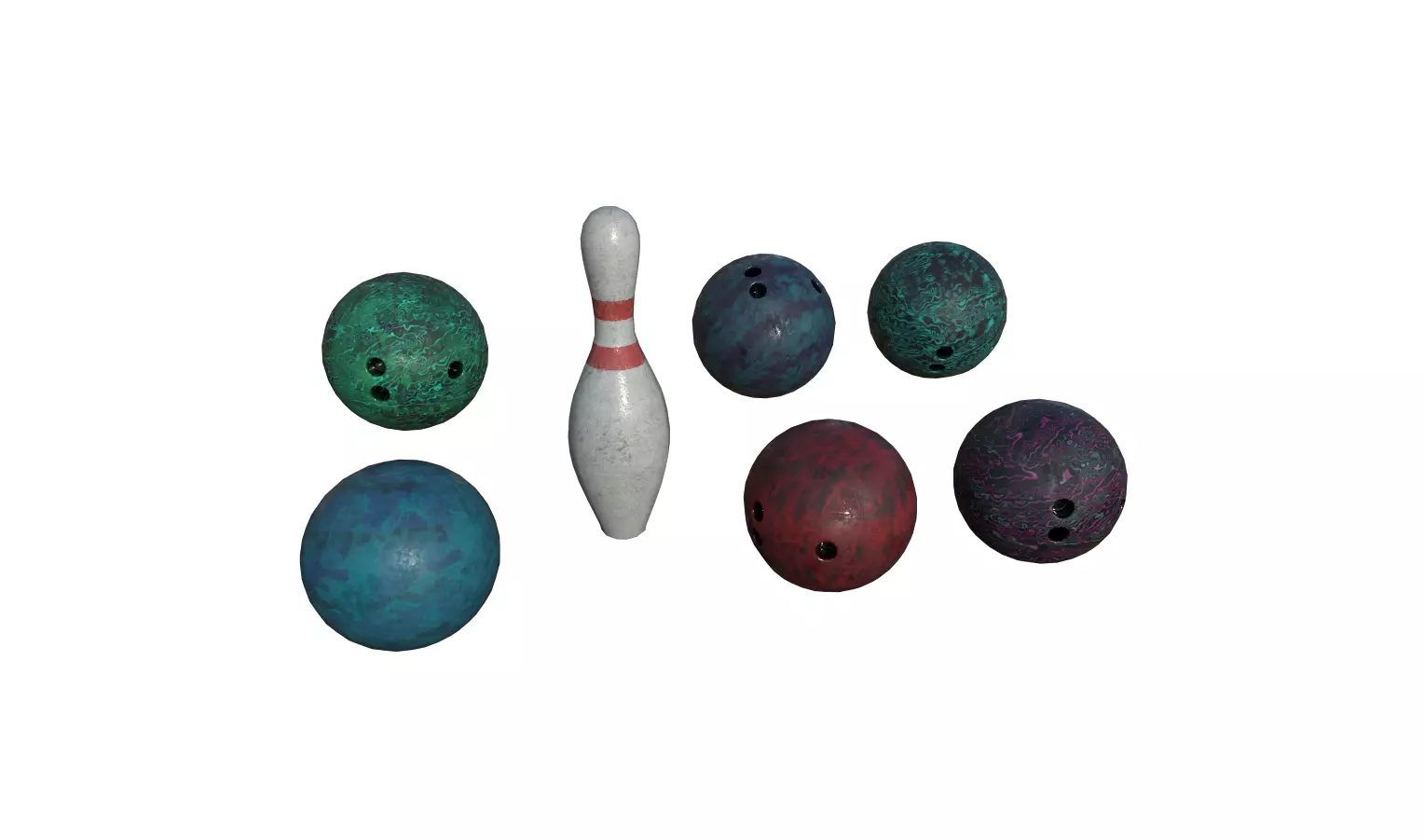 Bowling Props Low-poly 3D model_0