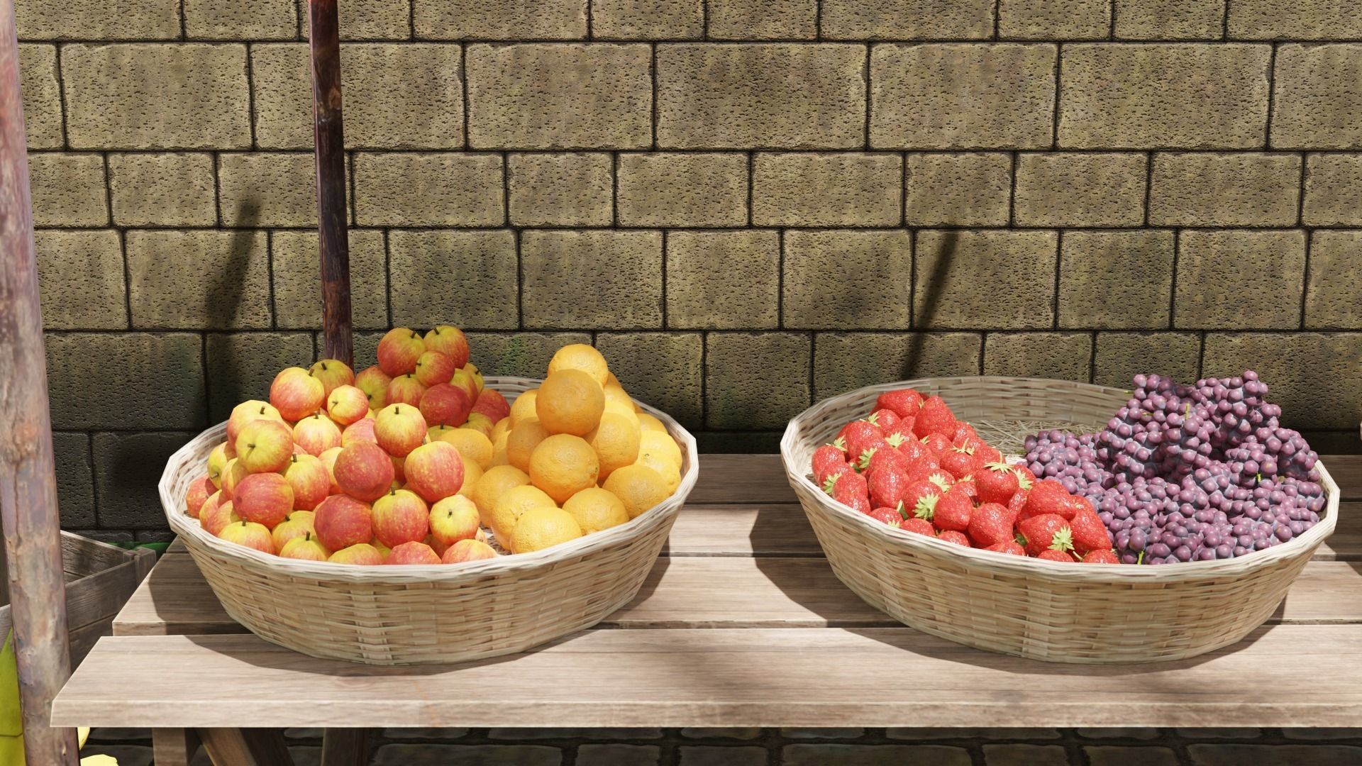 Medieval Fruit Shop Low-poly 3D model_5