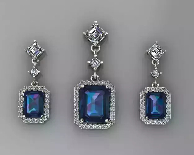 Half a set of jewelry 3D print model