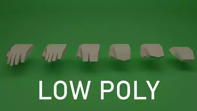 Types of low poly hand 3D model