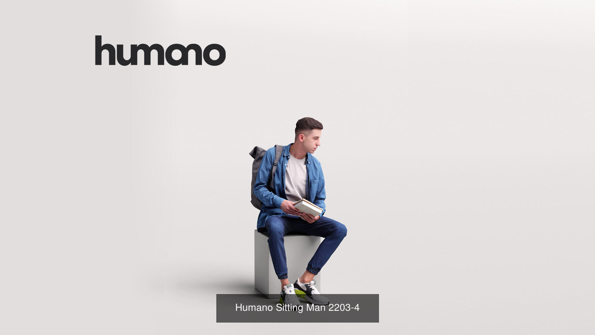 Humano 6-Pack - SITTING SEATED WOMAN MAN PEOPLE - 6x 3D models A 3D Model Collection_4