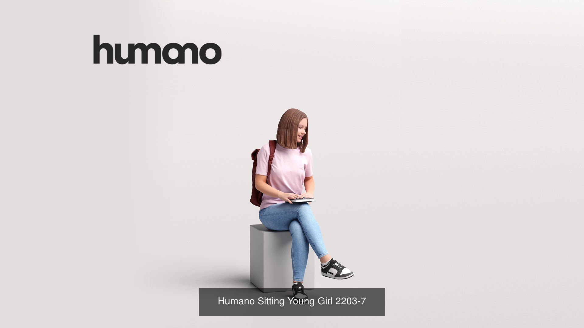 Humano 6-Pack - SITTING SEATED WOMAN MAN PEOPLE - 6x 3D models A 3D Model Collection_5