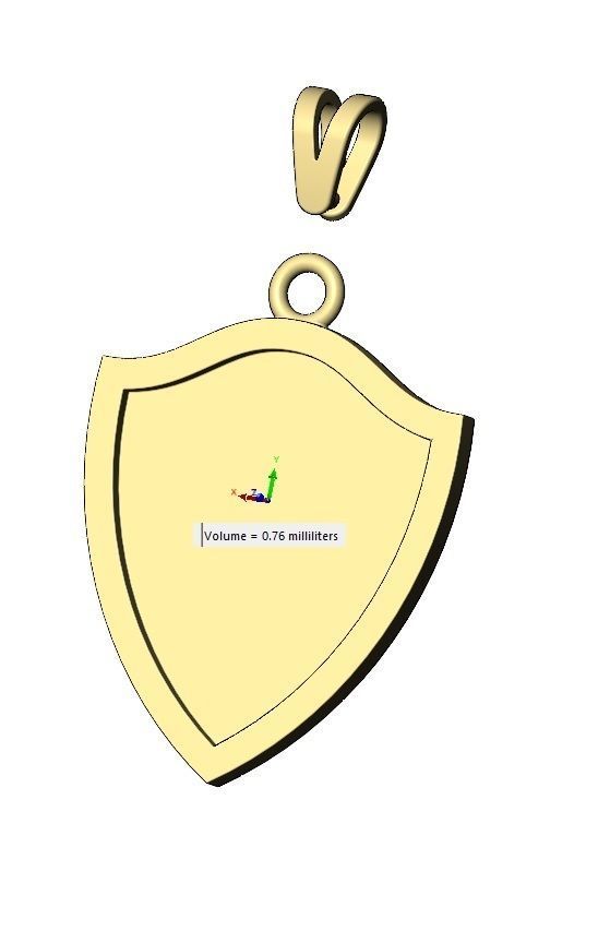 Simple shield memory pendant with bail 3D print model_12
