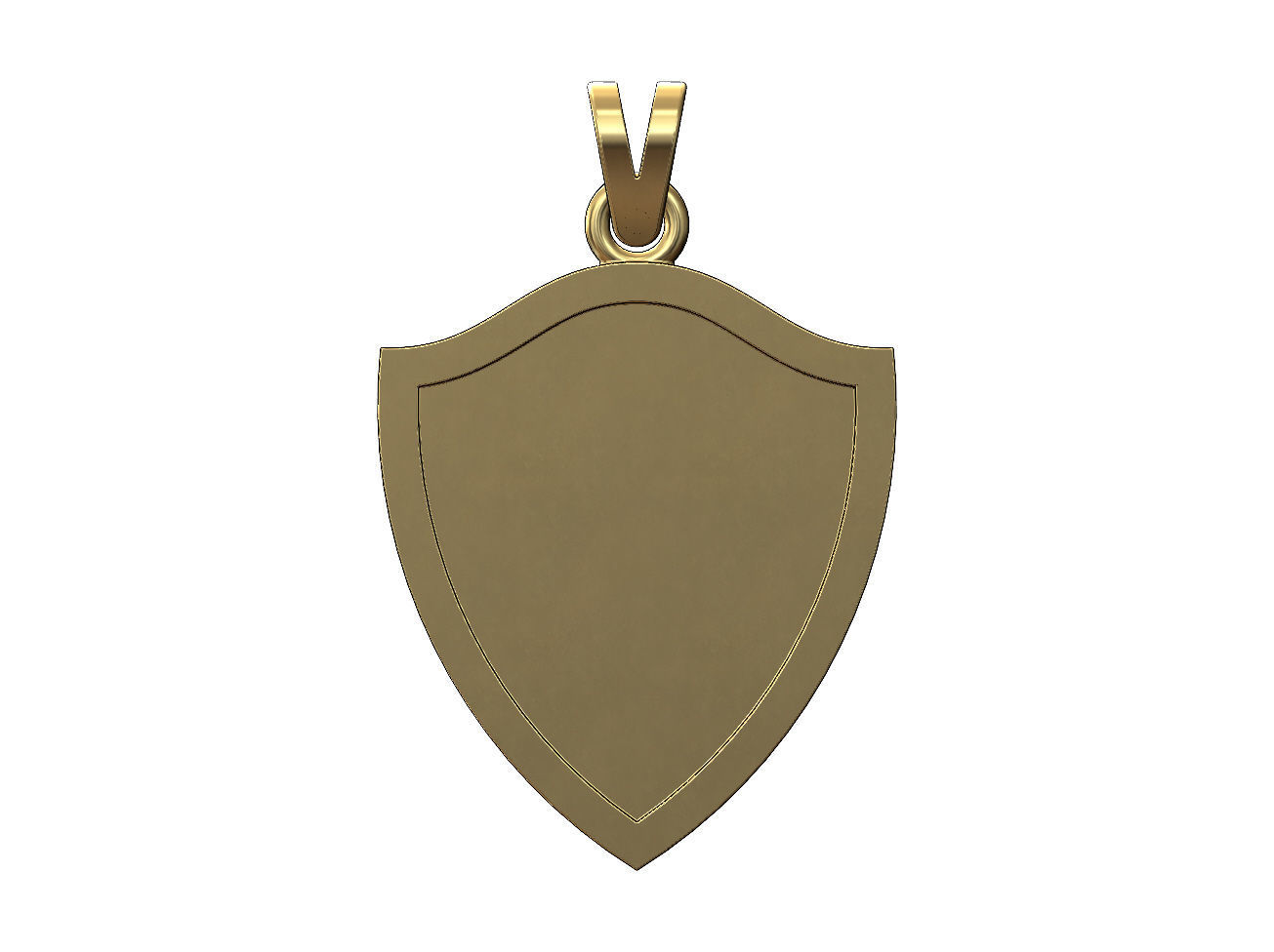 Simple shield memory pendant with bail 3D print model_1