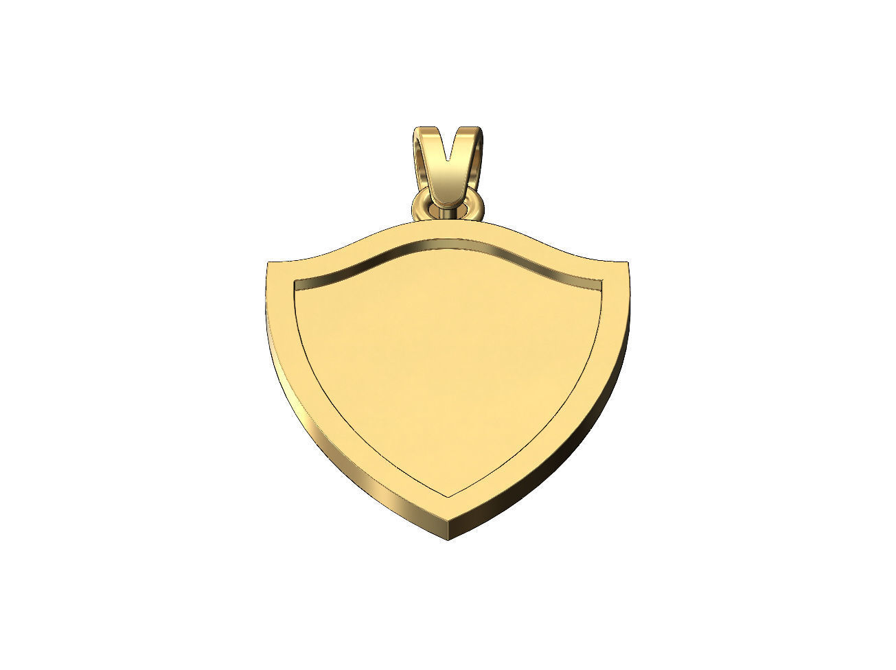 Simple shield memory pendant with bail 3D print model_2