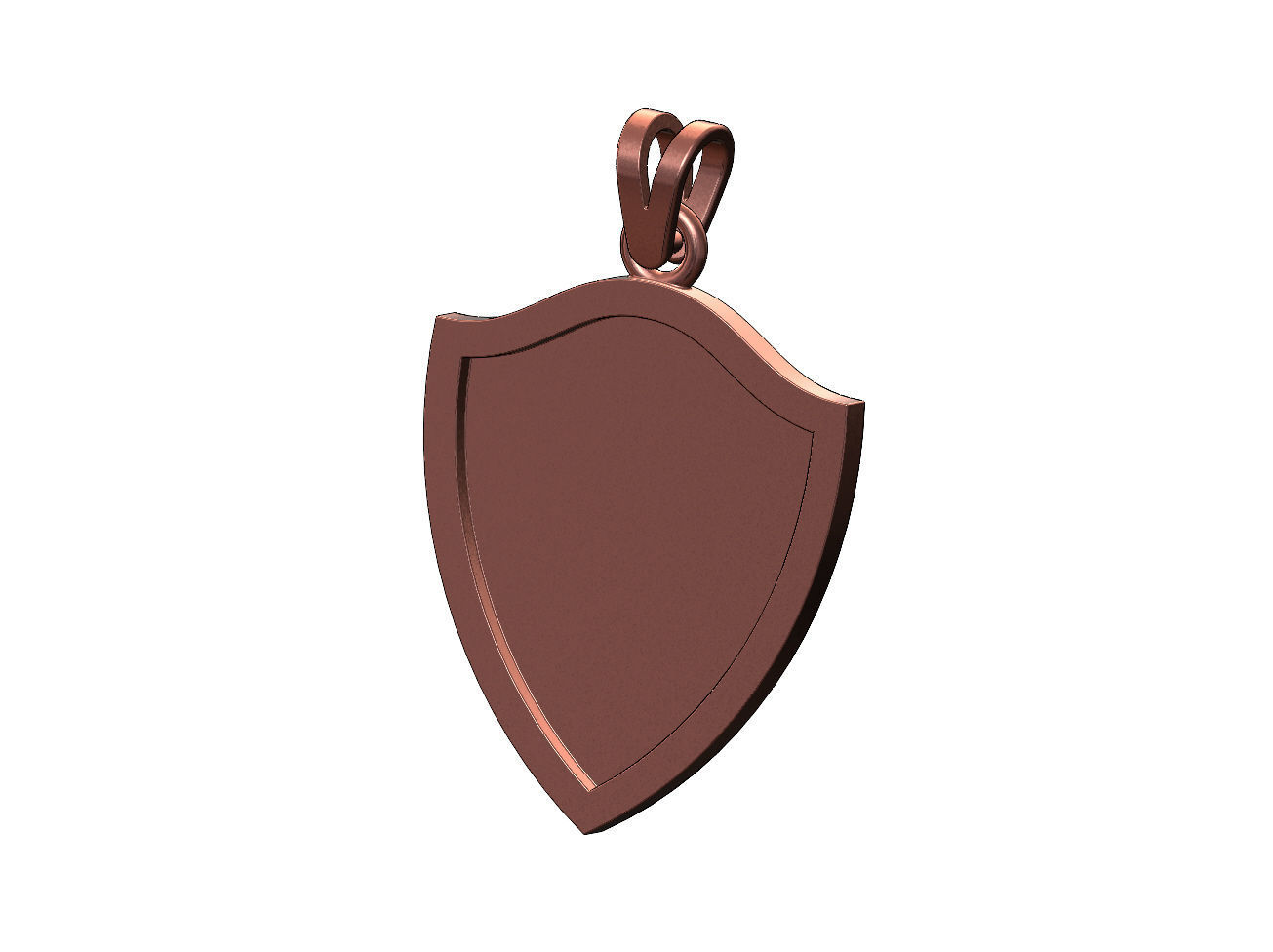Simple shield memory pendant with bail 3D print model_11