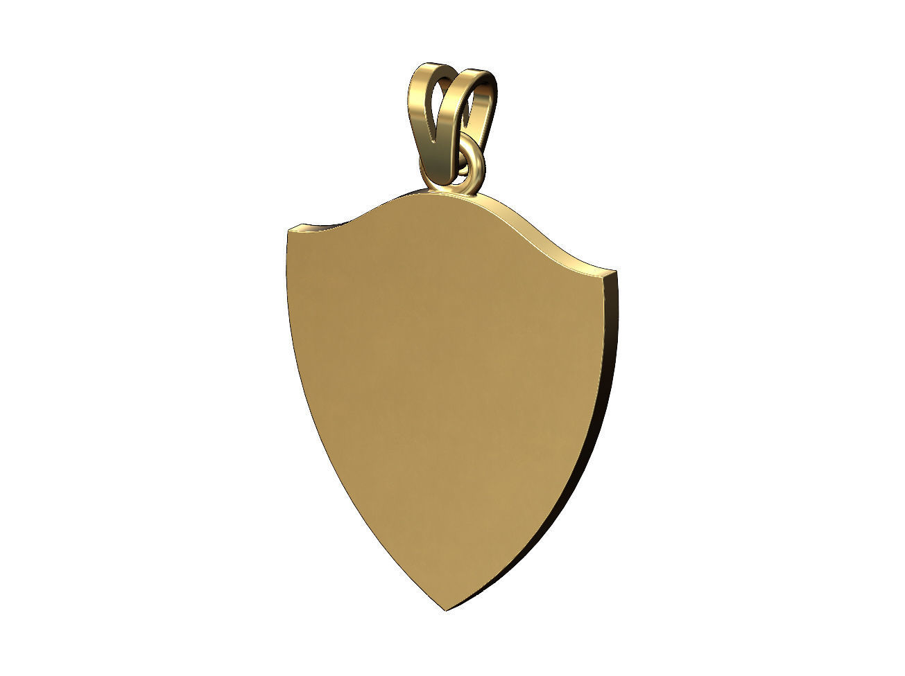 Simple shield memory pendant with bail 3D print model_4