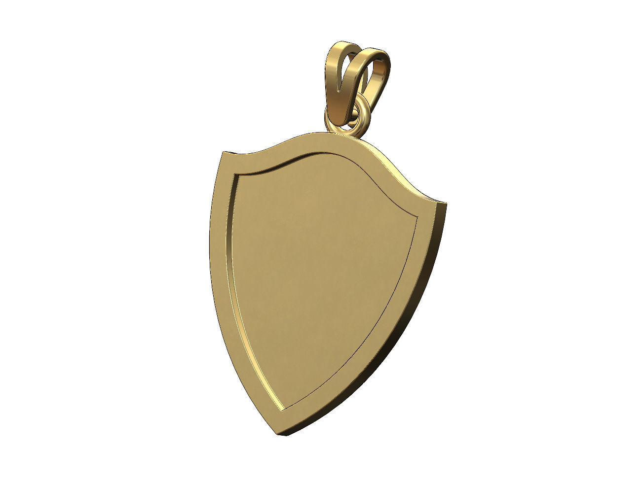 Simple shield memory pendant with bail 3D print model_16