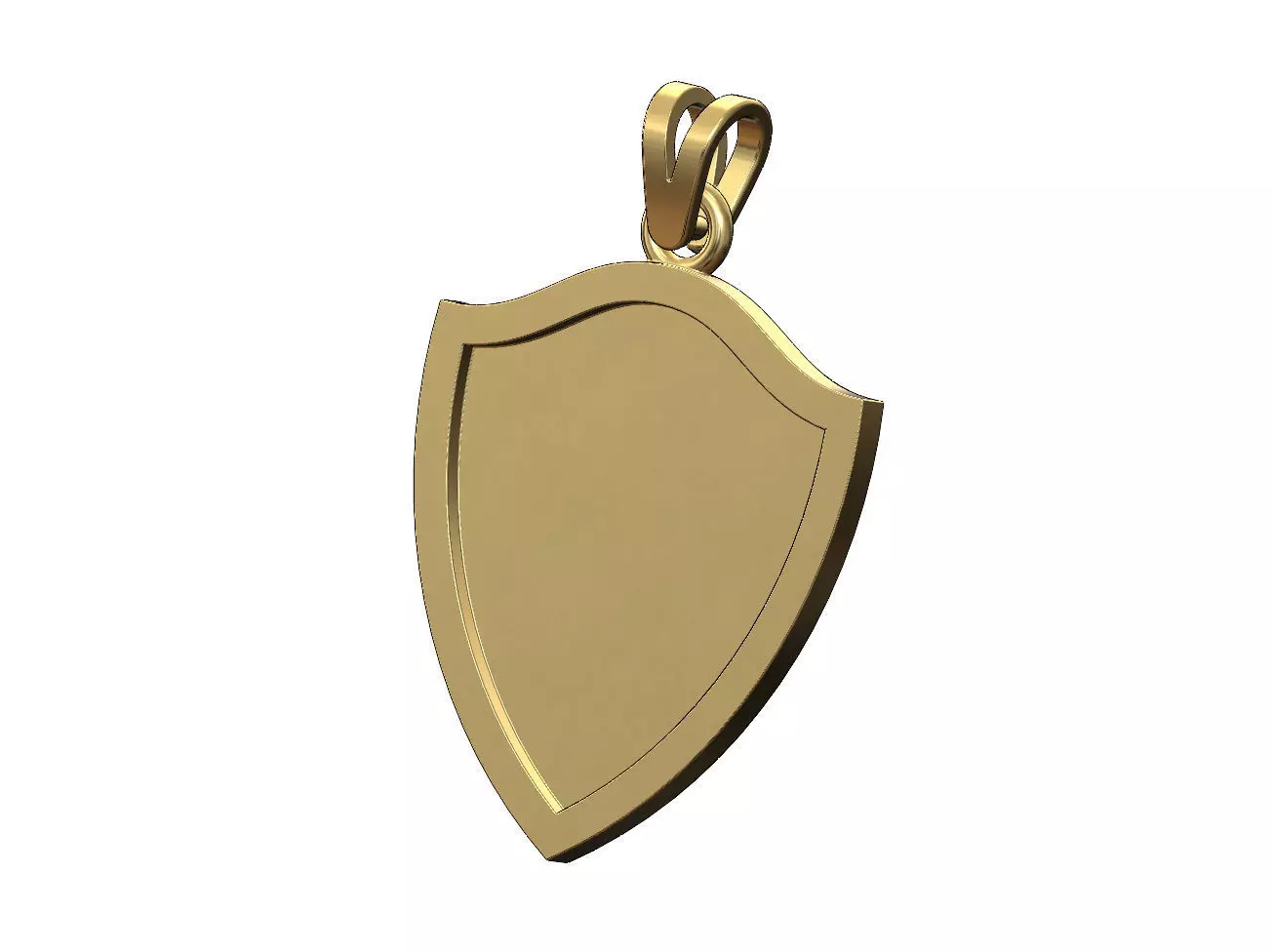 Simple shield memory pendant with bail 3D print model_0