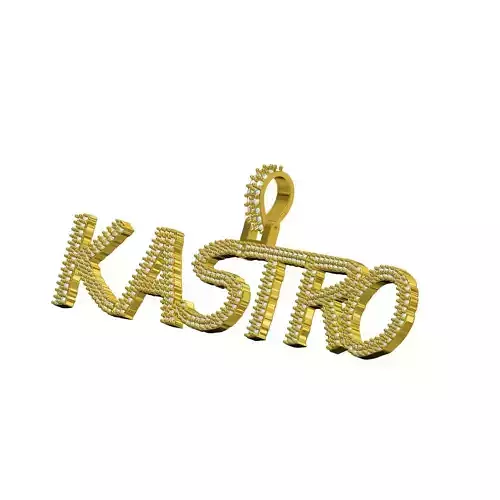 Name Plate Prong Setting Pendant