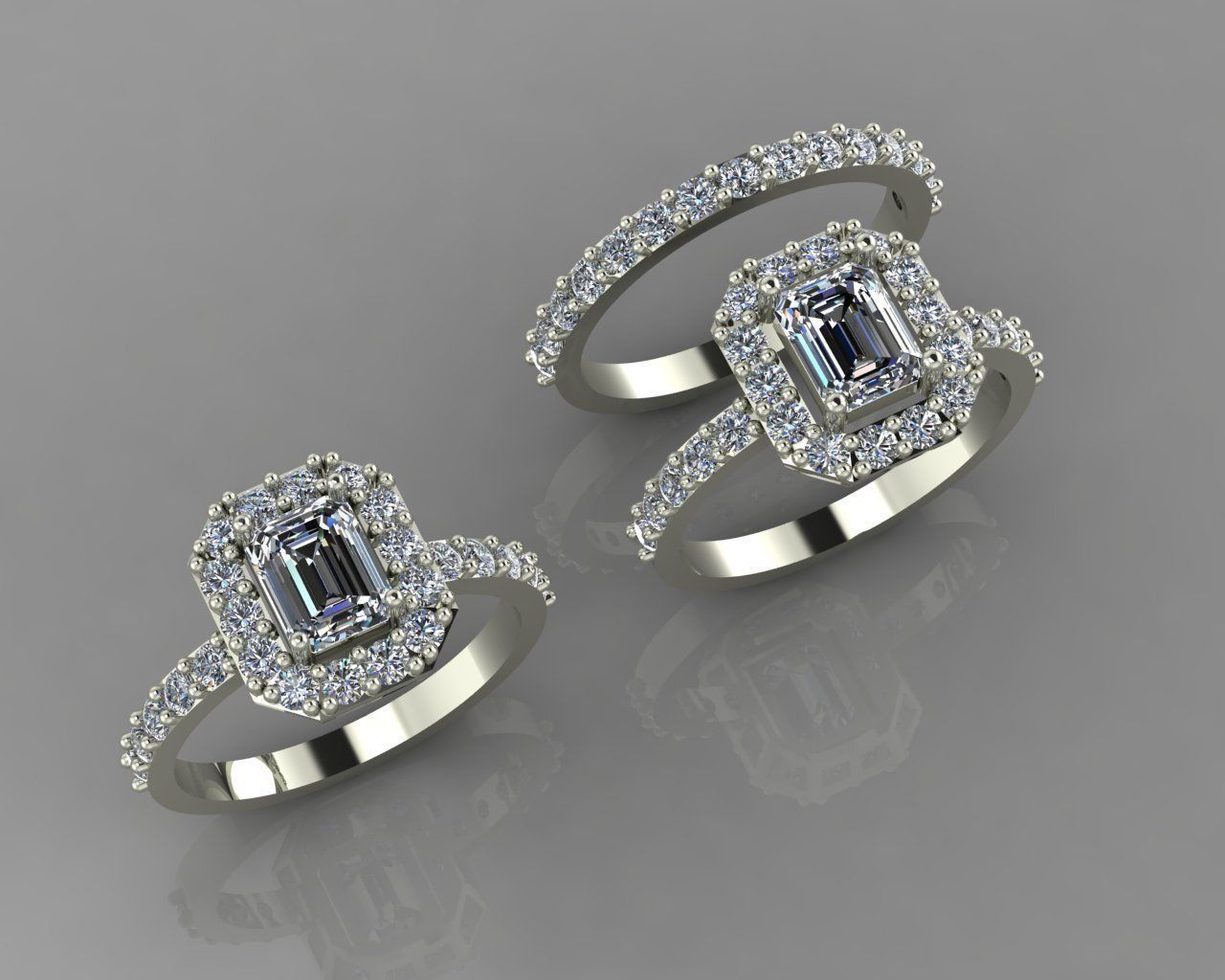 Emerald jewel ring 3D print model_2