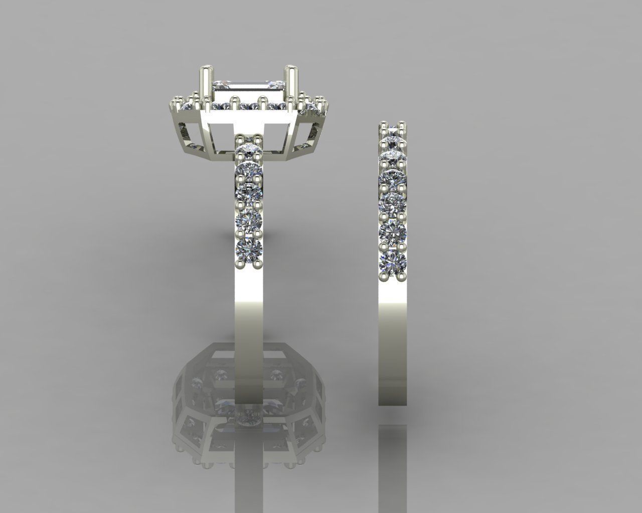 Emerald jewel ring 3D print model_5