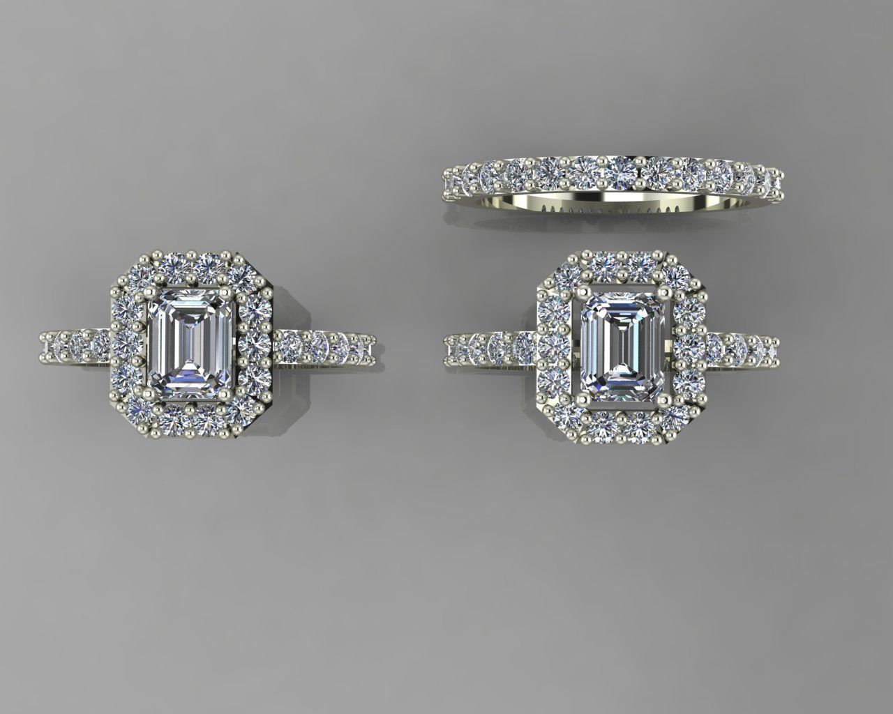 Emerald jewel ring 3D print model_3