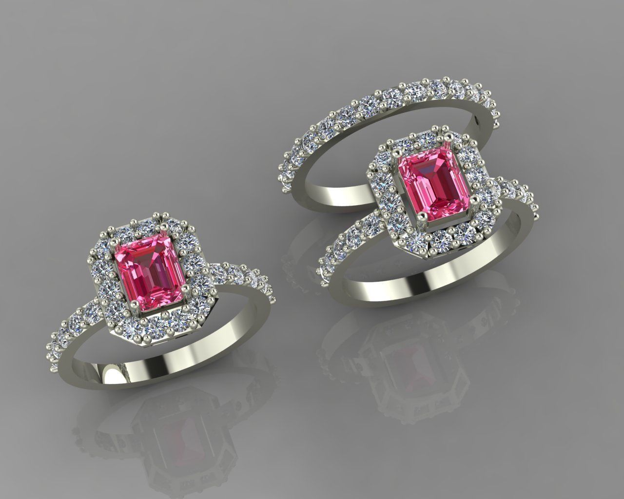 Emerald jewel ring 3D print model_6