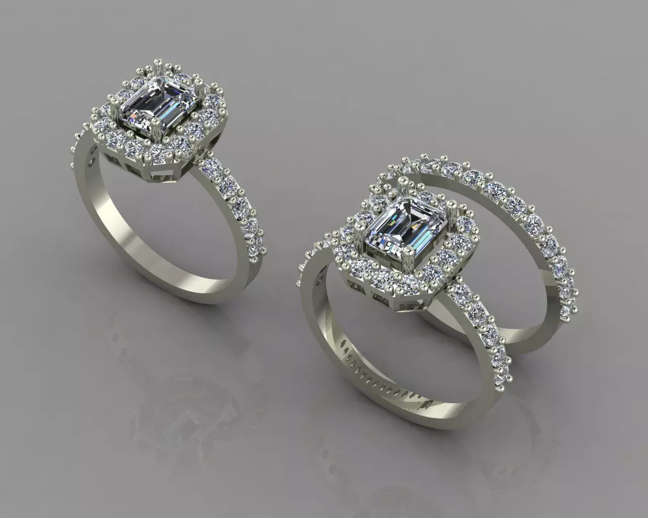 Emerald jewel ring 3D print model_0