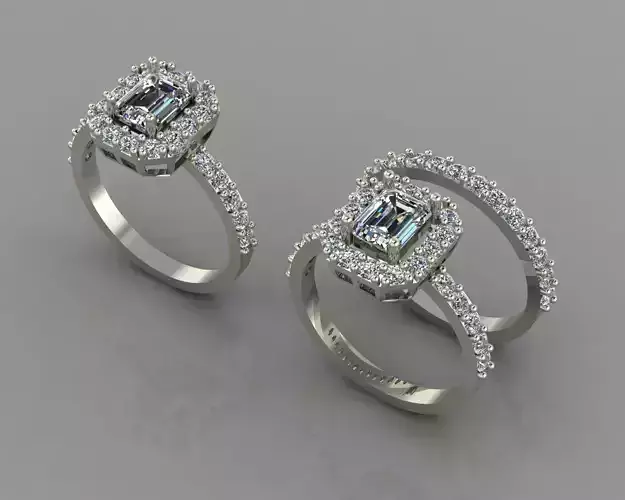 Emerald jewel ring 3D print model