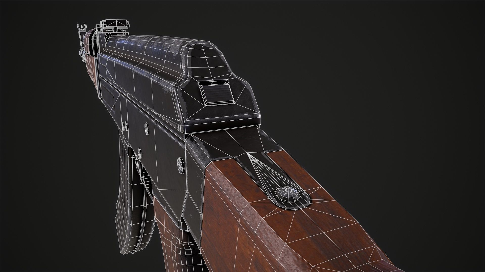 Assault Rifle AK-47 Low-poly 3D model_9