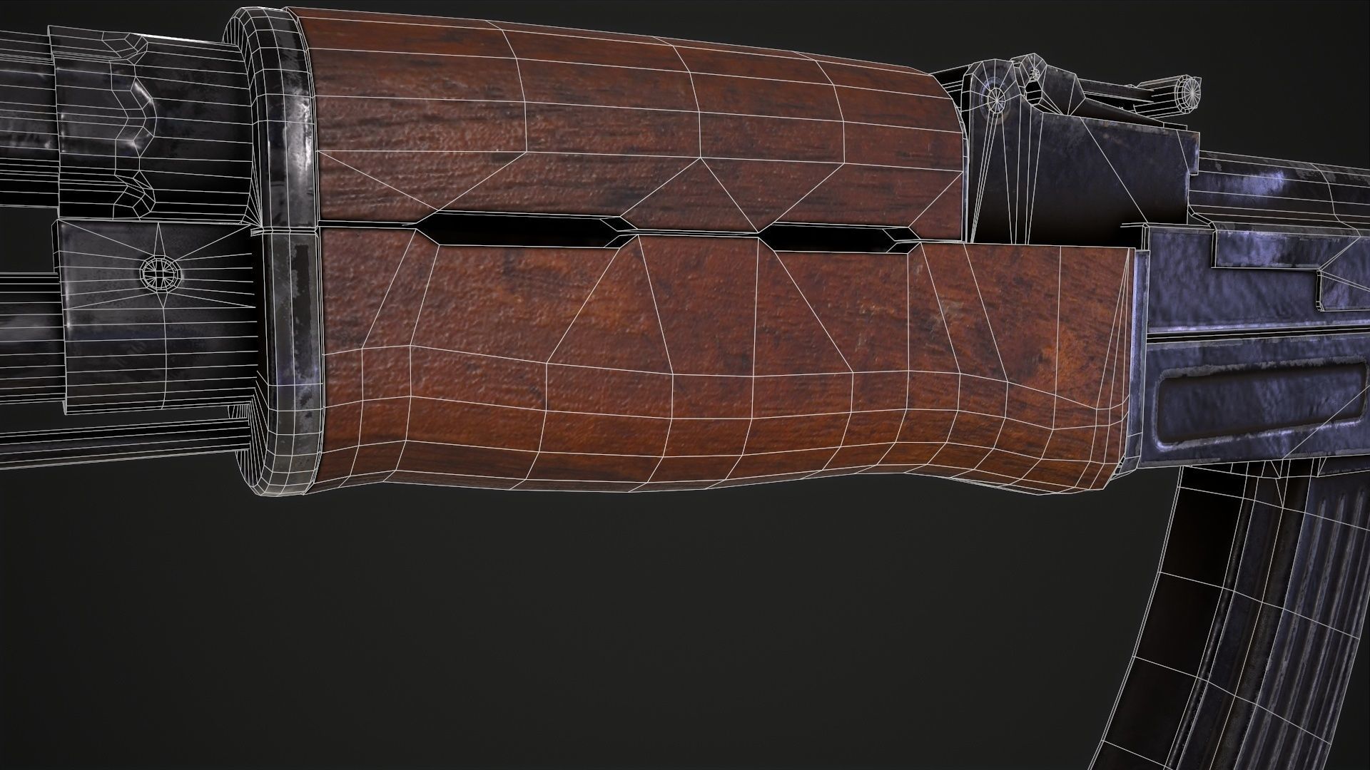 Assault Rifle AK-47 Low-poly 3D model_17