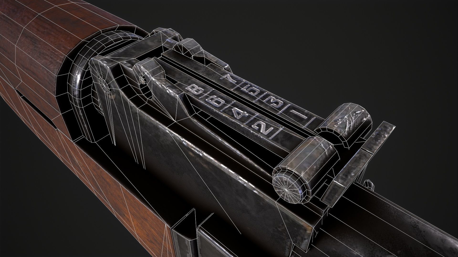 Assault Rifle AK-47 Low-poly 3D model_10