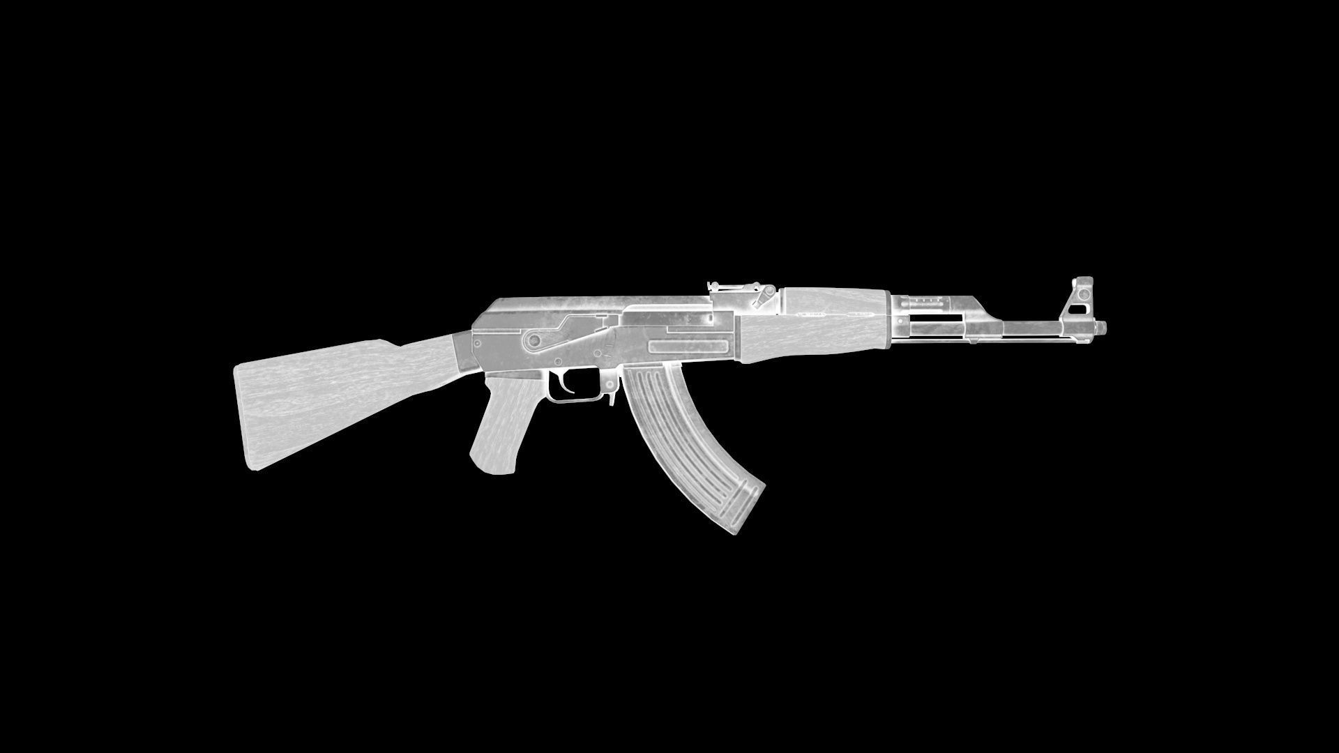 Assault Rifle AK-47 Low-poly 3D model_33