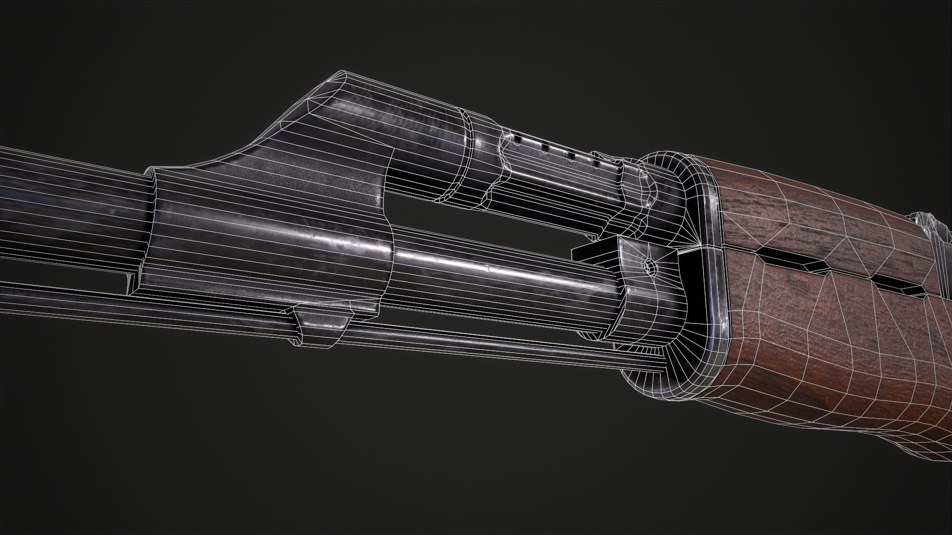 Assault Rifle AK-47 Low-poly 3D model_16