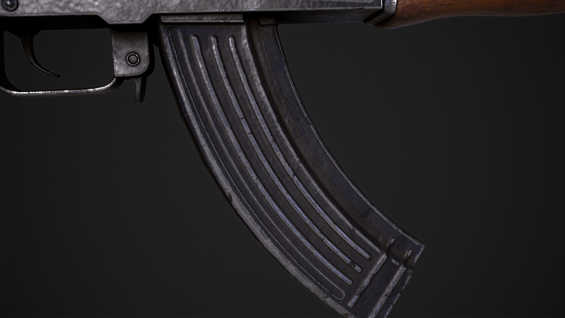 Assault Rifle AK-47 Low-poly 3D model_22