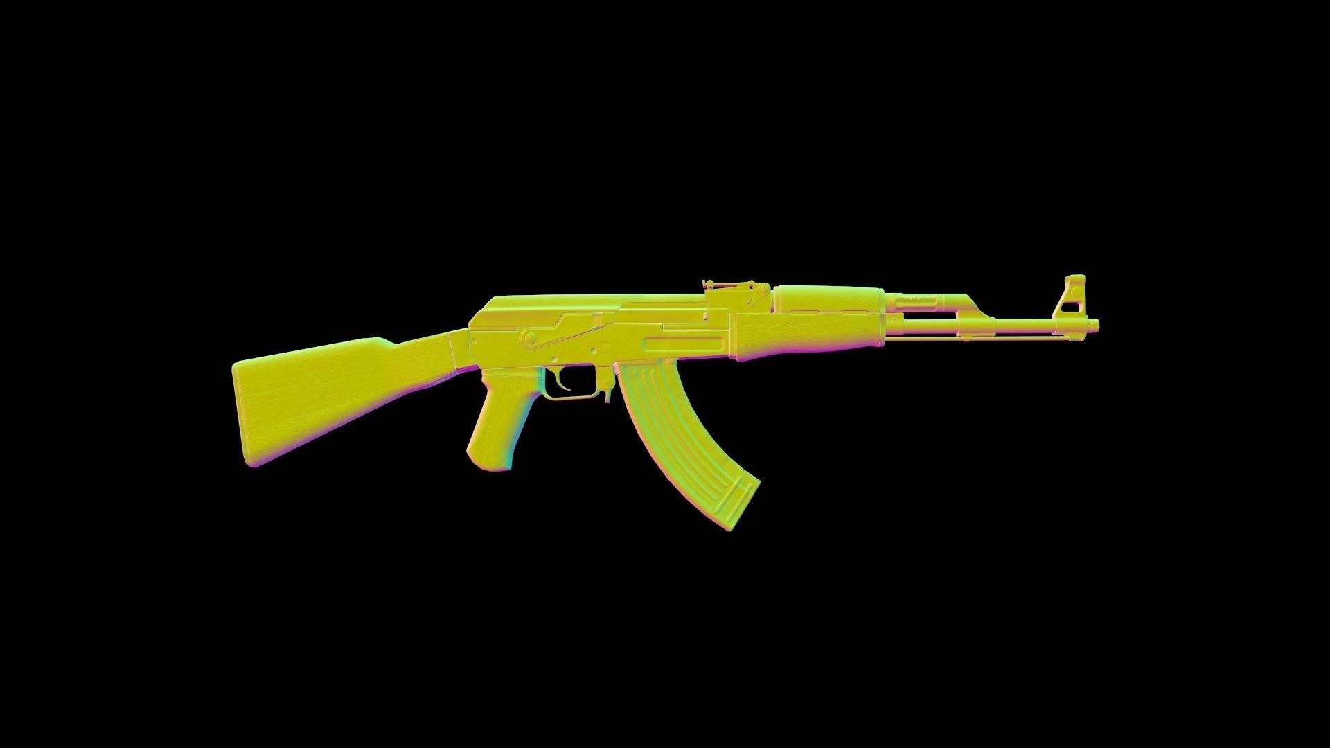 Assault Rifle AK-47 Low-poly 3D model_30